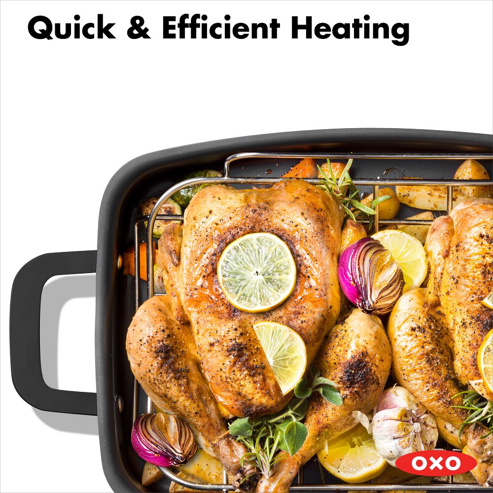Carbon Steel Obsidian Series Roaster with Rack W1