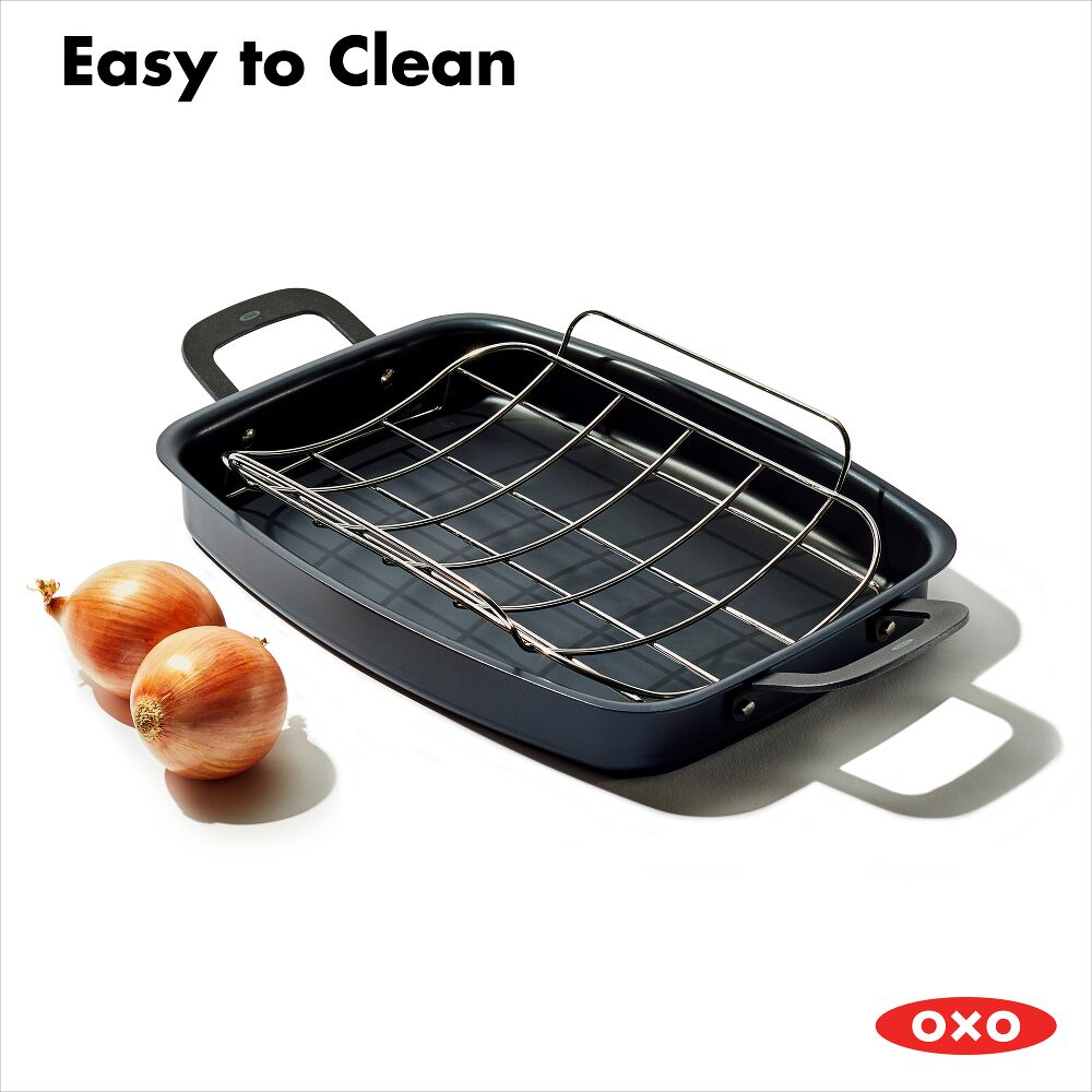 Carbon Steel Obsidian Series Roaster with Rack W1