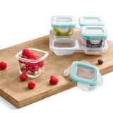 Baby Blocks Glass Food Storage Containers 4 Oz - Tot Teal Z3