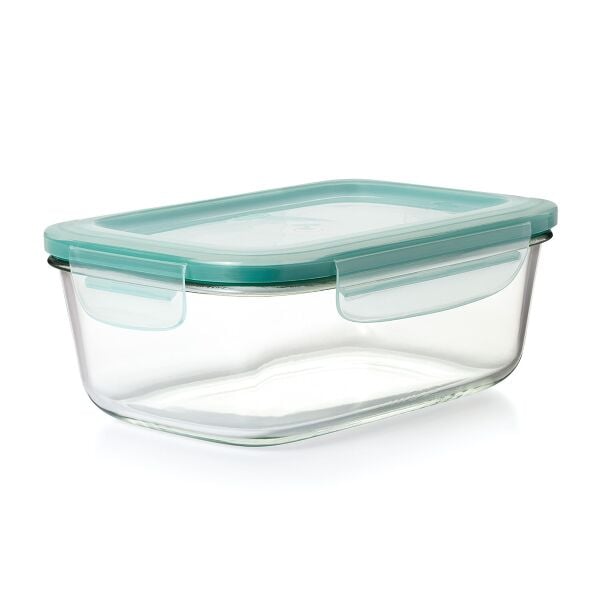 Smart Seal 8 Cup Glass Rectangle Container - Teal M1