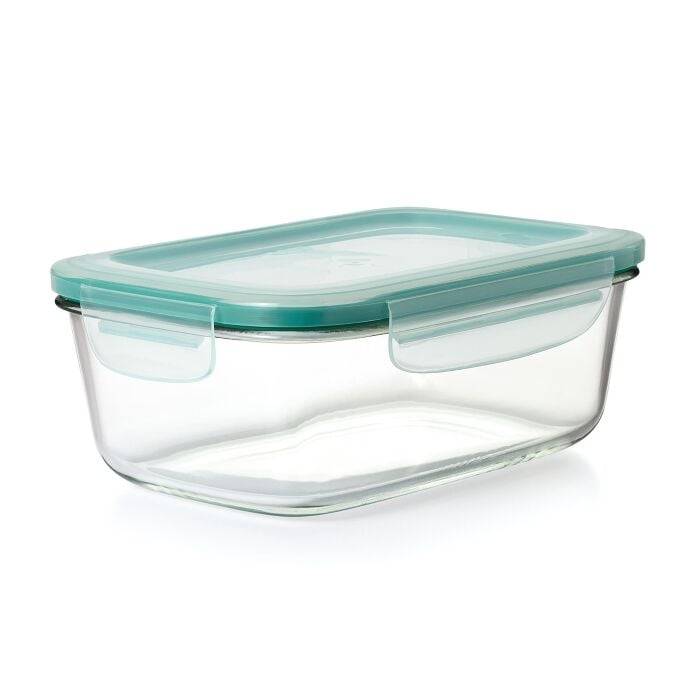 Smart Seal 8 Cup Glass Rectangle Container - Teal M1