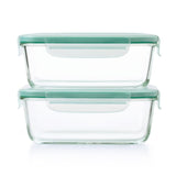 Smart Seal 8 Cup Glass Rectangle Container - Teal M1