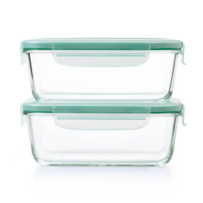 Smart Seal 8 Cup Glass Rectangle Container - Teal M1