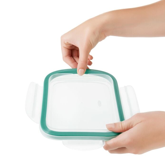 Smart Seal 8 Cup Glass Rectangle Container - Teal M1