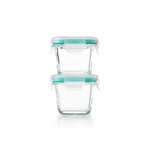 4 Piece Smart Seal Glass Mini Square Container Set L2