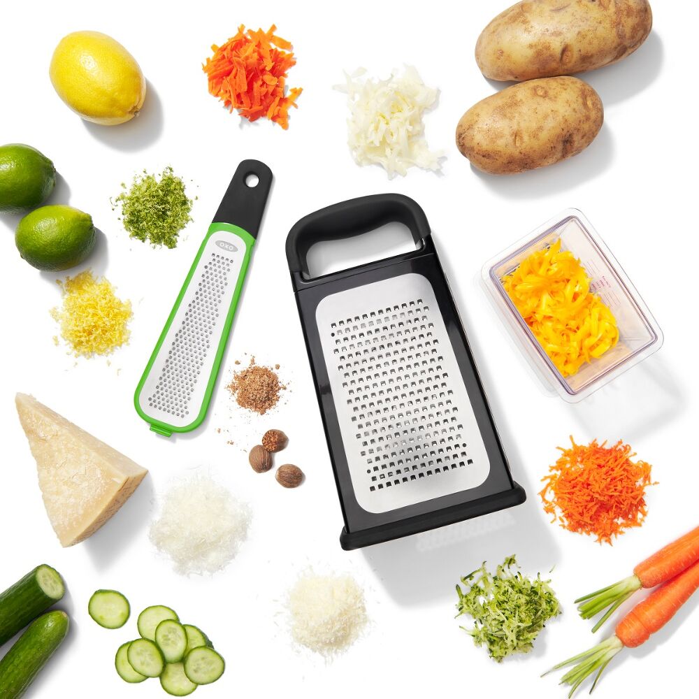 Etched Box Grater With Removable Zester O8