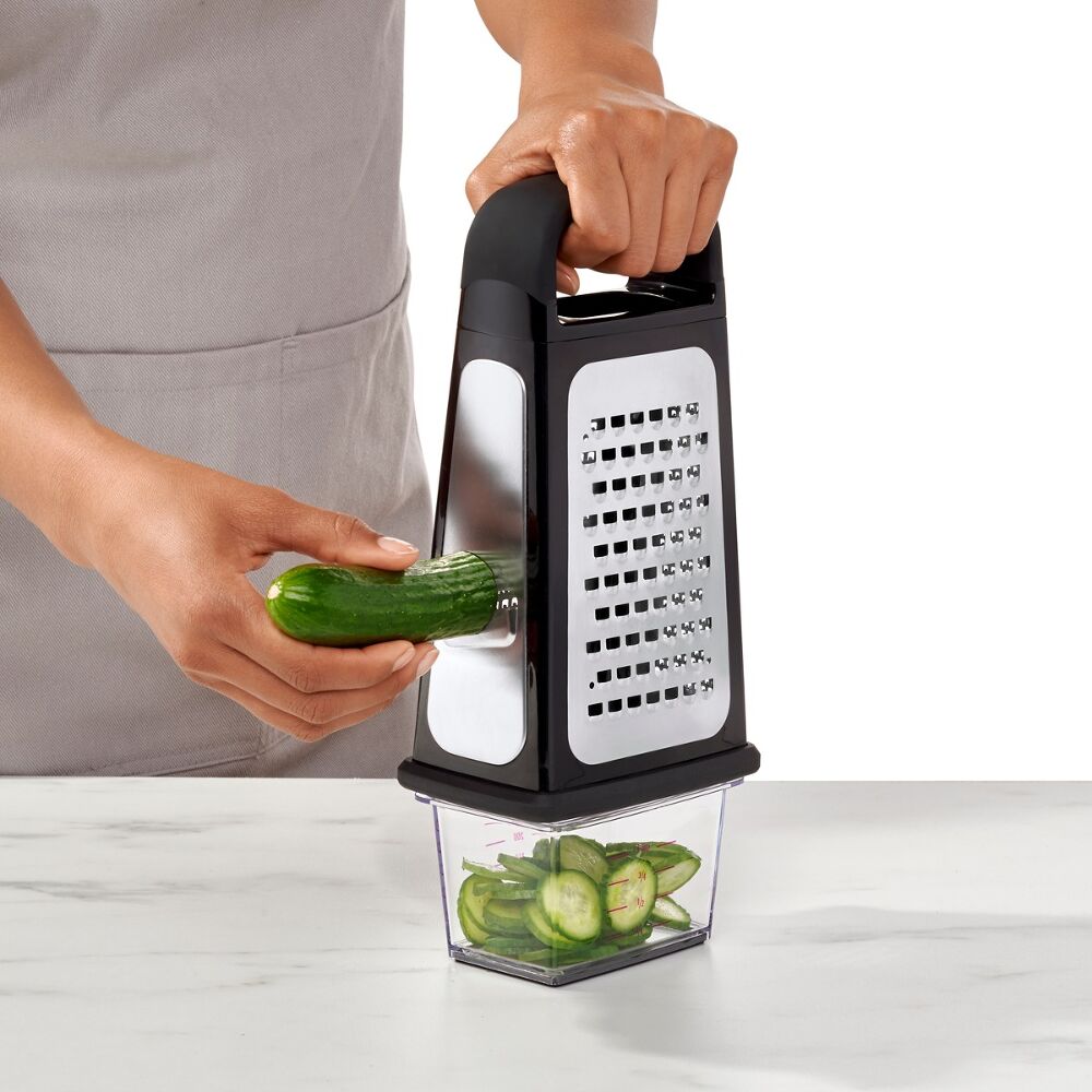 Etched Box Grater With Removable Zester O8