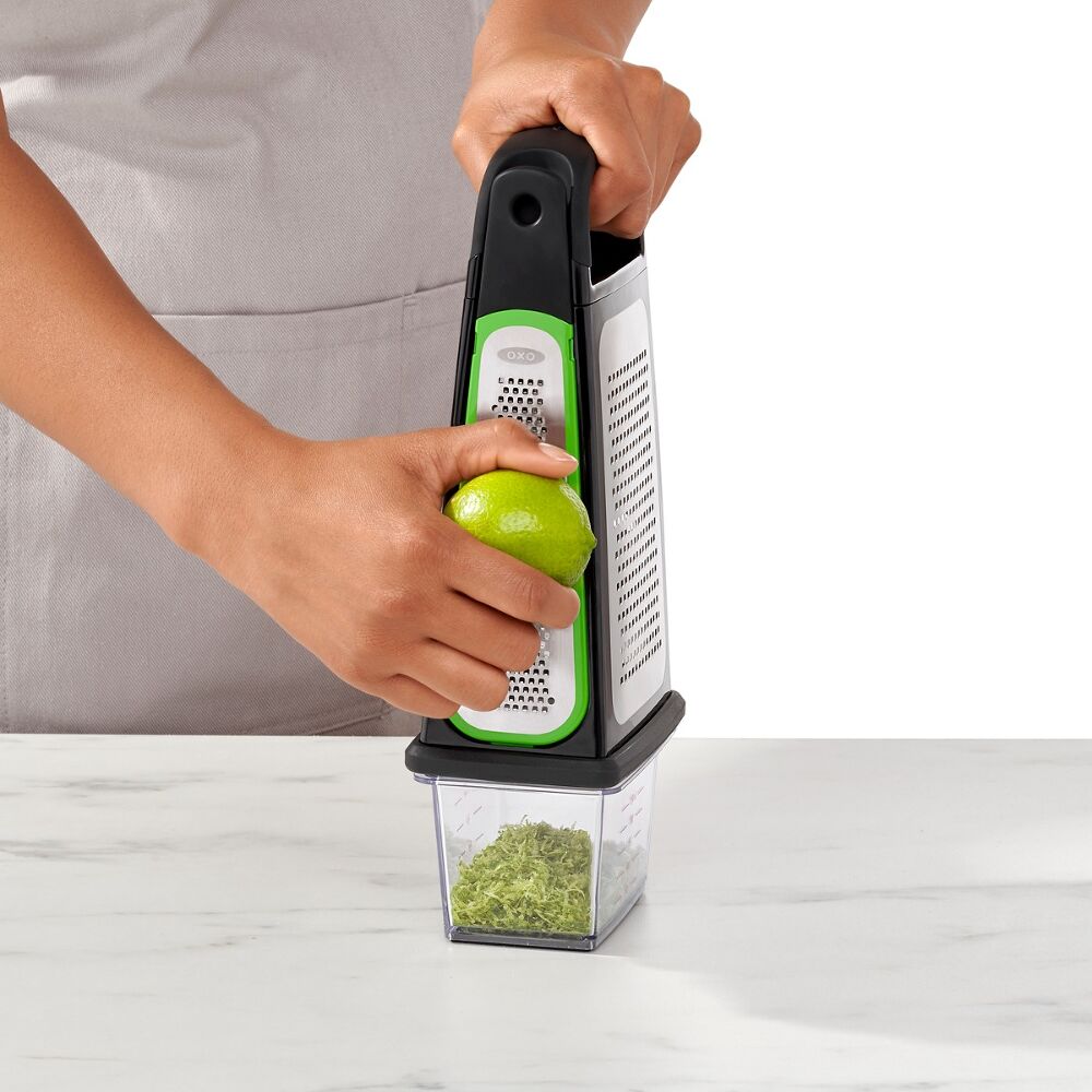 Etched Box Grater With Removable Zester O8