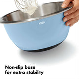 3-Piece Stainless Steel Mixing Bowl Set - Blue/Gray N8