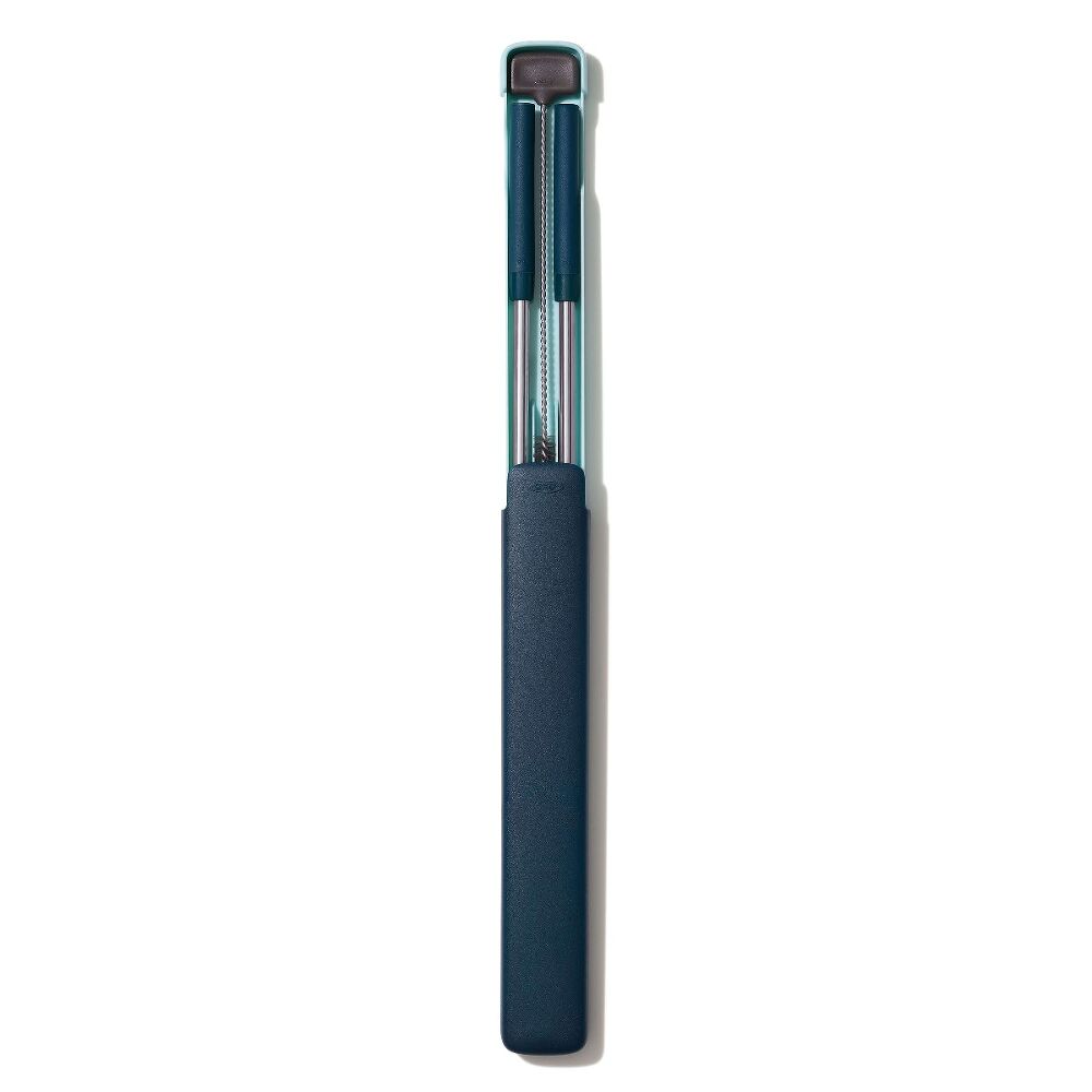 4-Piece Reusable Straw and Brush Set with Case S0