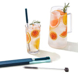 4-Piece Reusable Straw and Brush Set with Case S0