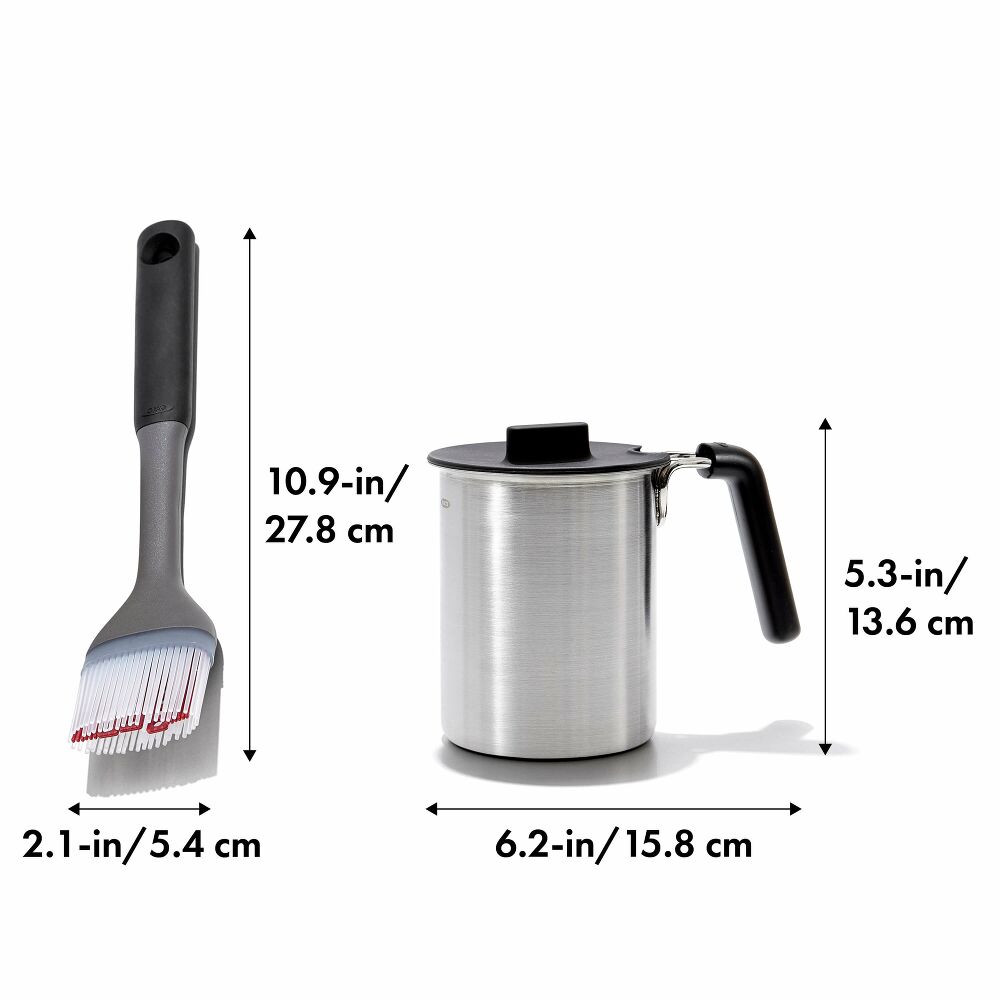 Grilling Basting Pot and Brush Set N5