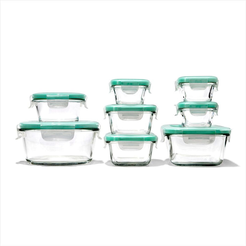 16 Piece Glass Smart Seal Everyday Container Set R2