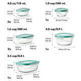 16 Piece Glass Smart Seal Everyday Container Set R2