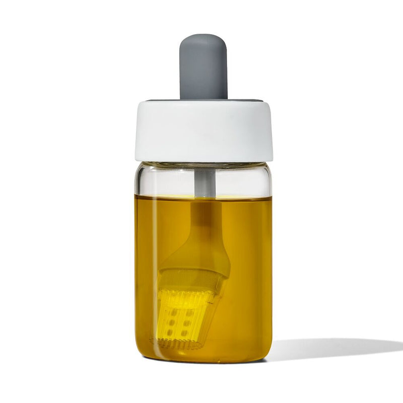 Glass Oil Bottle and Silicone Brush Set I3