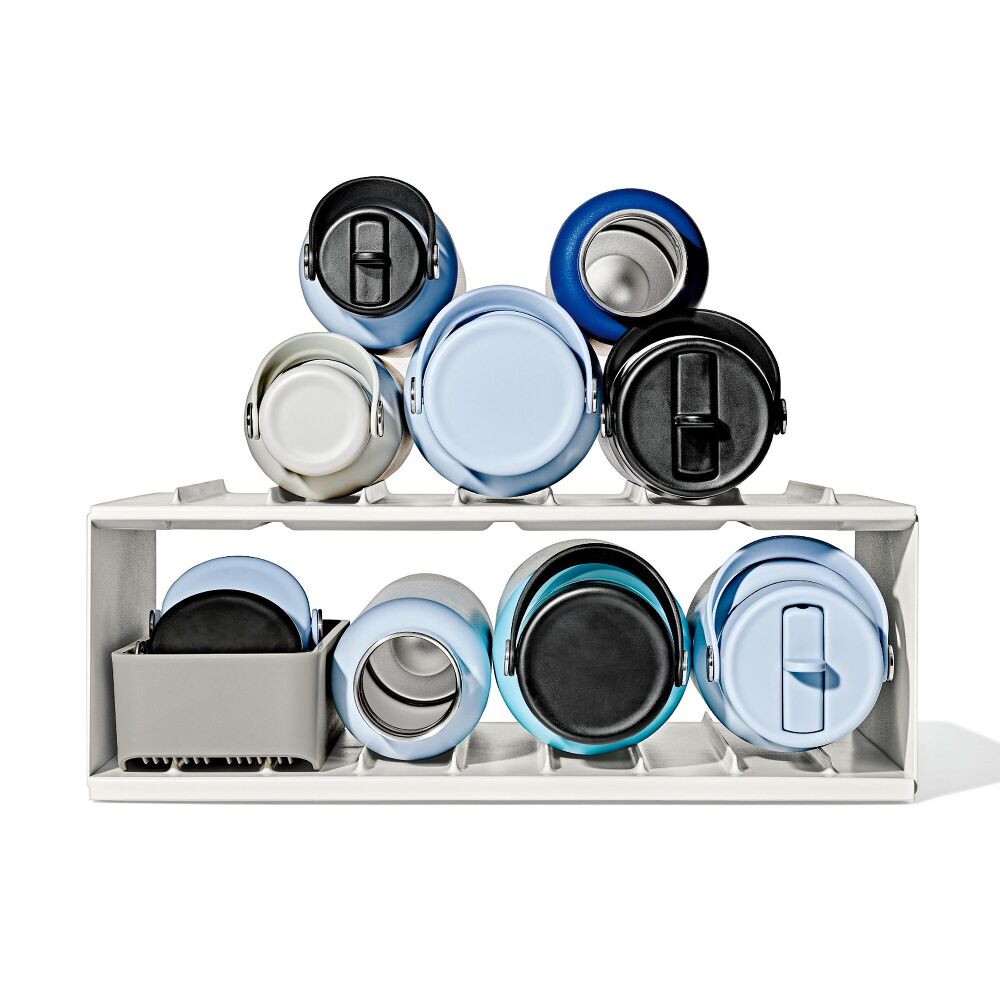 Water Bottle Organizer with Accessory Bin L6