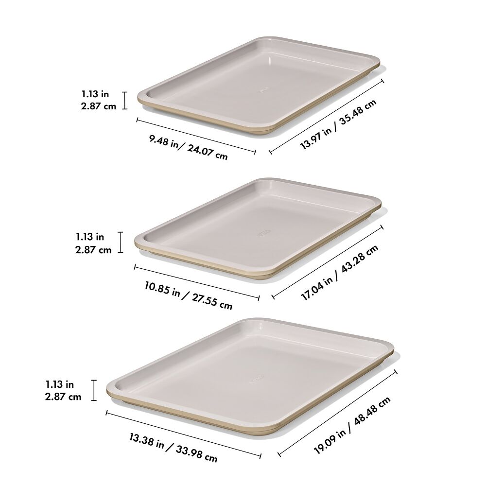 Non-Stick Pro Ceramic Coated Metal Bakeware 3 Pc Set G7