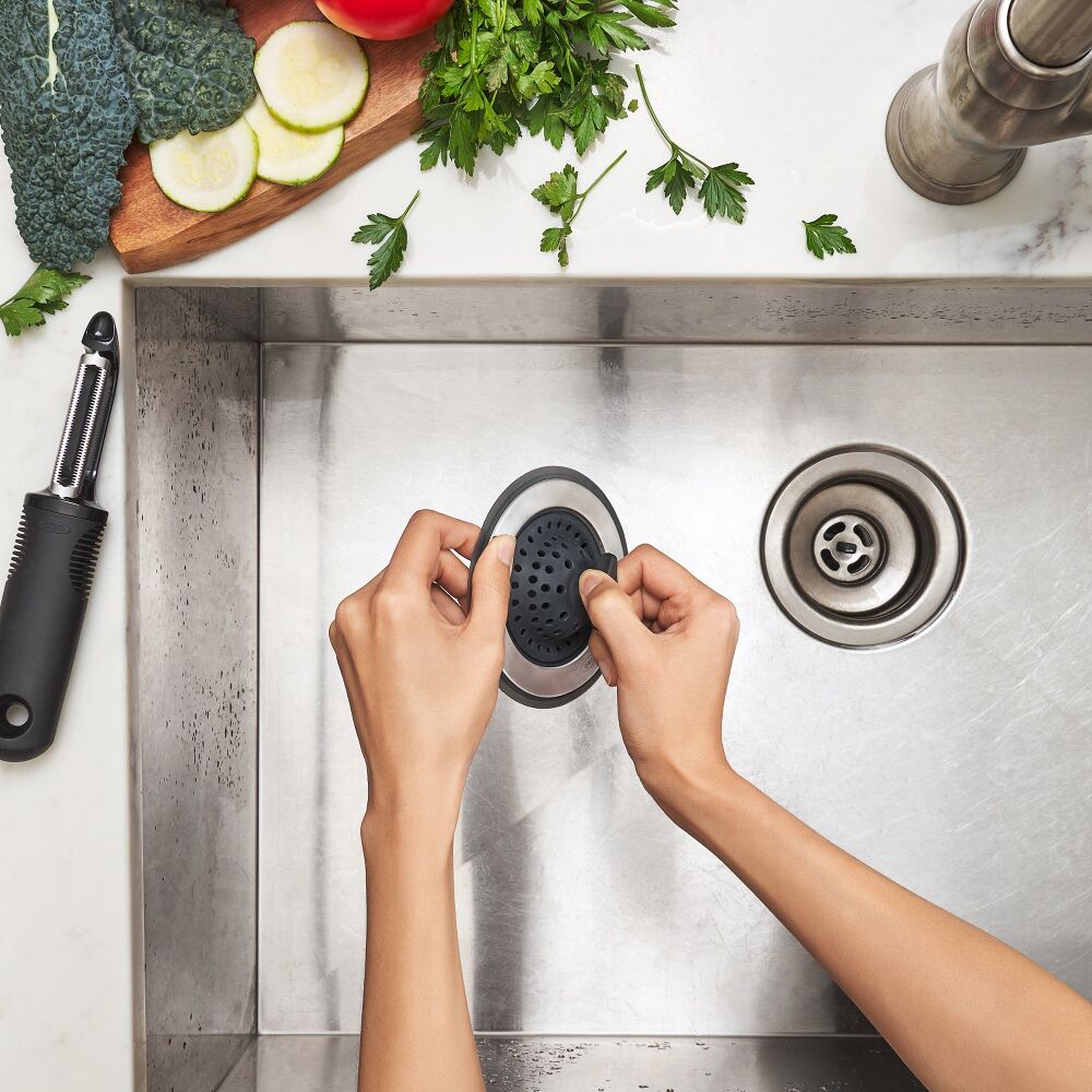 OXO Good Grips 2-In-1 Sink Strainer & Stopper Tray Pack X2