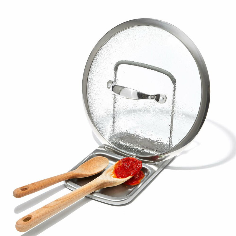 Stainless Steel Spoon Rest with Lid Holder E8