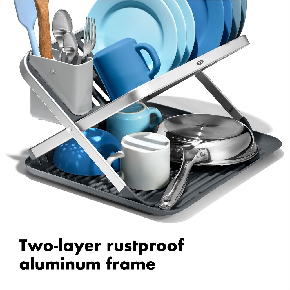 OXO Good Grips Aluminum Fold Flat Dish Rack V7