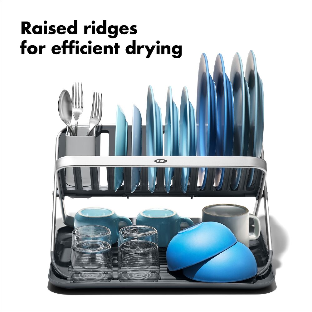 OXO Good Grips Aluminum Fold Flat Dish Rack V7