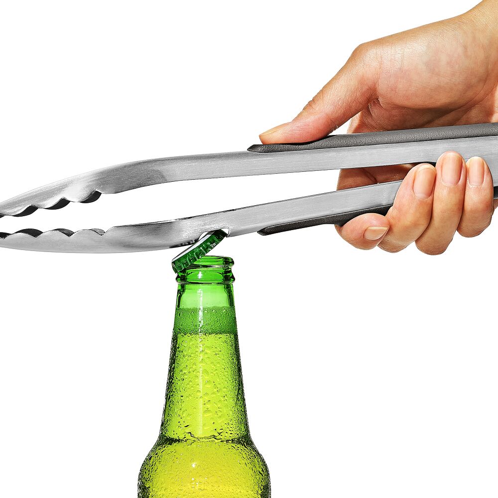 OXO Outdoor 10.5in Camp Stove Tongs with Bottle Opener G6