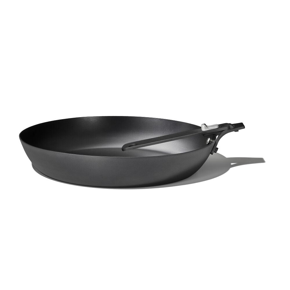 Outdoor 12-inch Carbon Steel Pan with Removable Handle W0