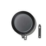 Outdoor 12-inch Carbon Steel Pan with Removable Handle W0