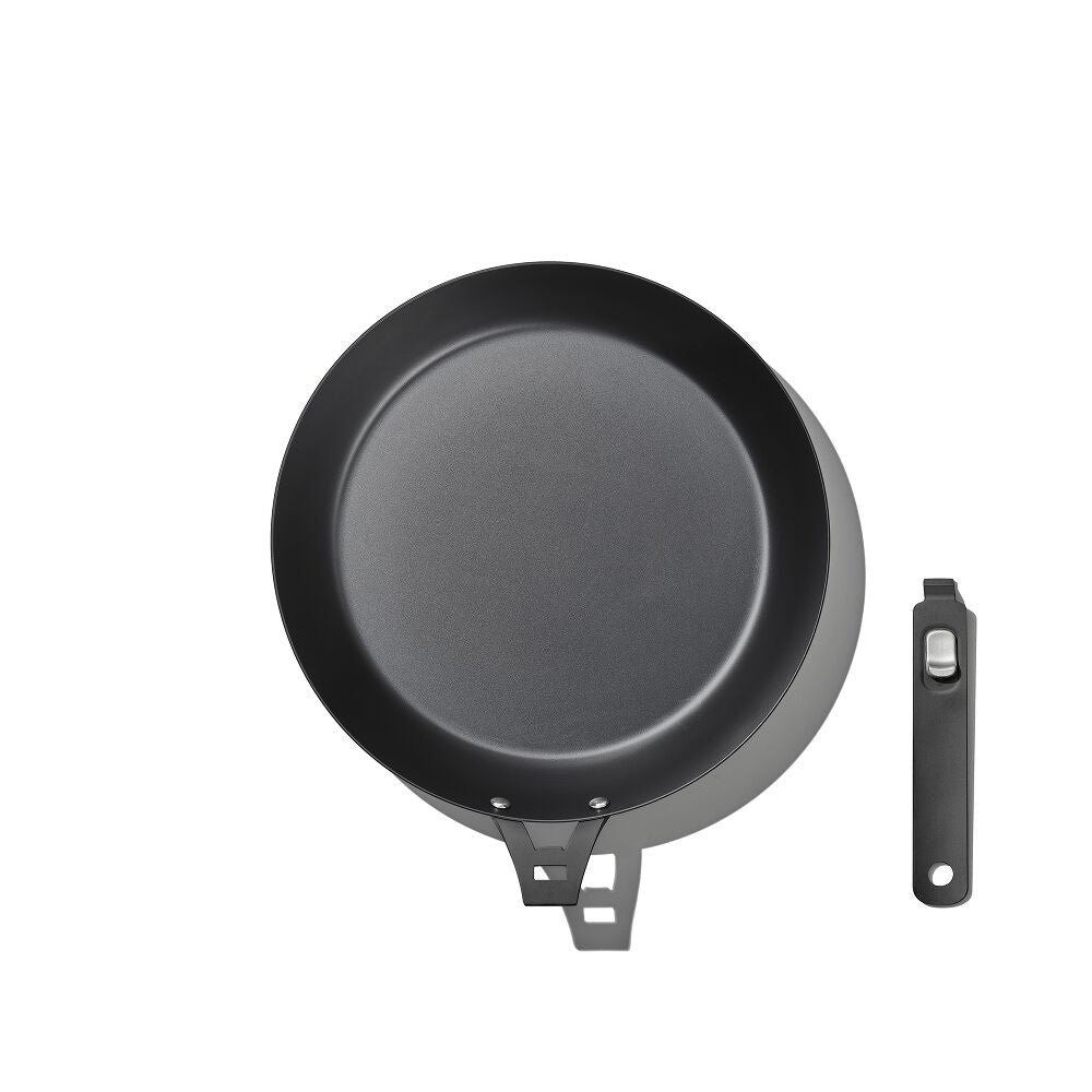 Outdoor 12-inch Carbon Steel Pan with Removable Handle W0