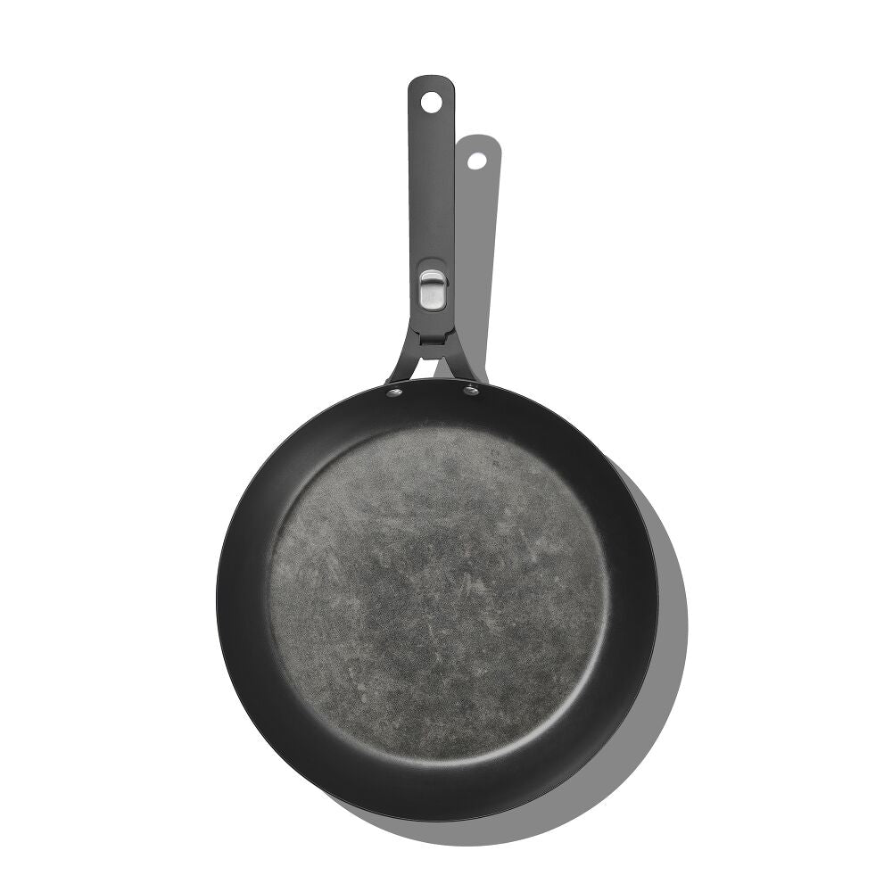 Outdoor 12-inch Carbon Steel Pan with Removable Handle W0