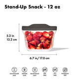 Outdoor Silicone Reusable Stand Up Snack Bag (12 oz) X5