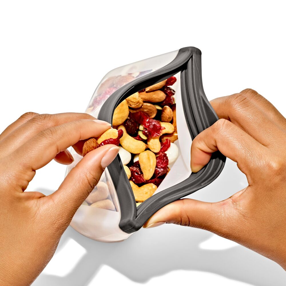Outdoor Silicone Reusable Stand Up Snack Bag (12 oz) X5
