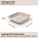 2 Qt Square Stoneware Baking Dish H4