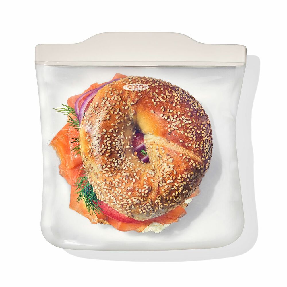 Silicone Reusable Bag -  4 Piece Lunch Set - Oat/Lagoon B7