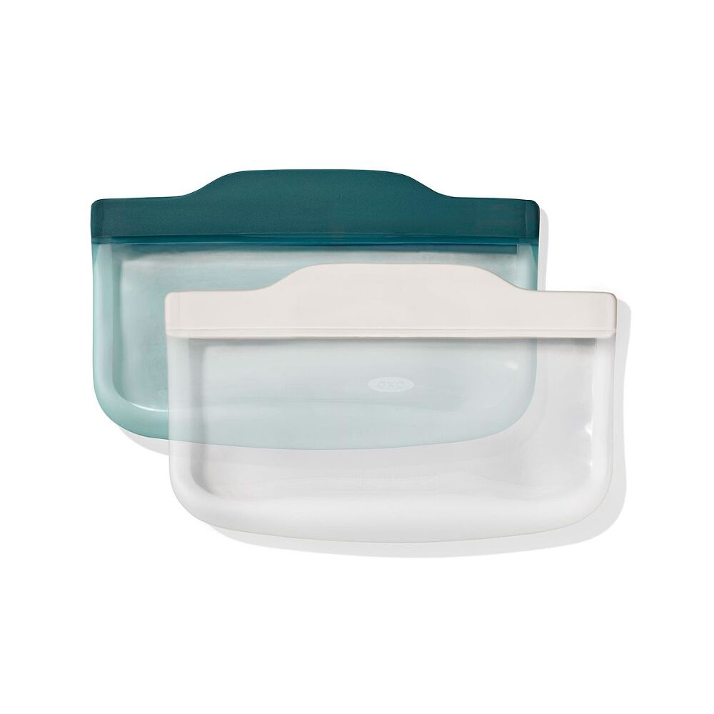 Silicone Reusable Bag -  4 Piece Lunch Set - Oat/Lagoon B7
