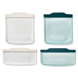 Silicone Reusable Bag -  4 Piece Lunch Set - Oat/Lagoon B7