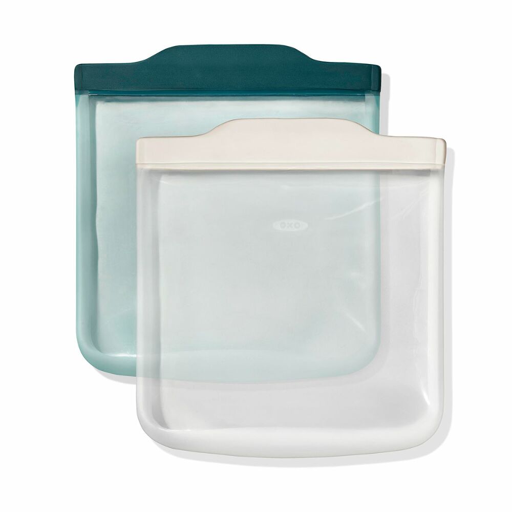 Silicone Reusable Bag -  4 Piece Lunch Set - Oat/Lagoon B7