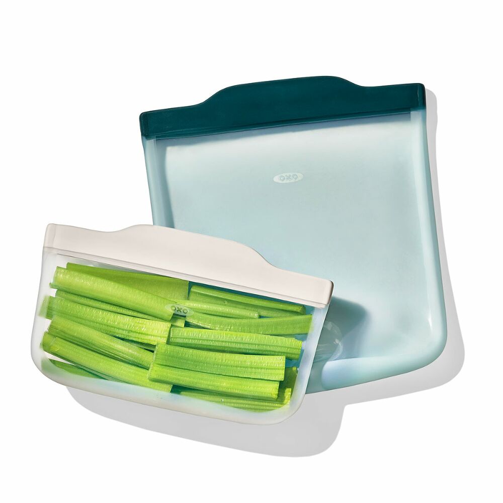 Silicone Reusable Bag -  4 Piece Lunch Set - Oat/Lagoon B7