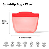 Silicone Reusable Bag - Stand-Up Snack (12 oz) – Watermelon A4