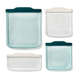 Silicone Reusable Bag - 4 Piece Starter Set - Oat/Lagoon K9