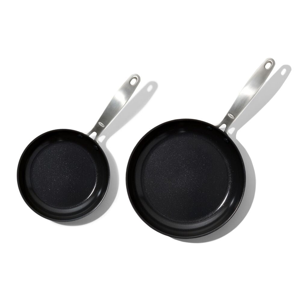 Enhanced Non-Stick 2-Piece Frypan Set — Black O0