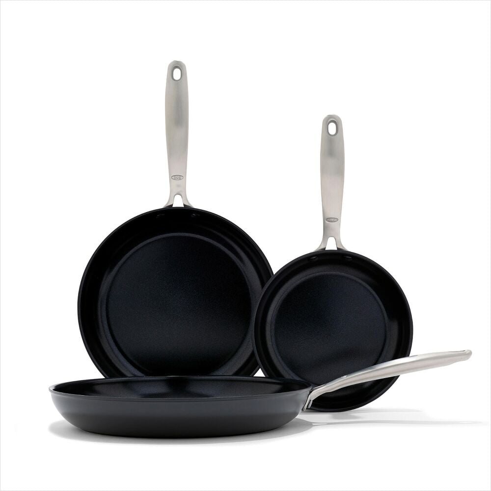 Enhanced Non-Stick 3-Piece Frypan Set — Black D4