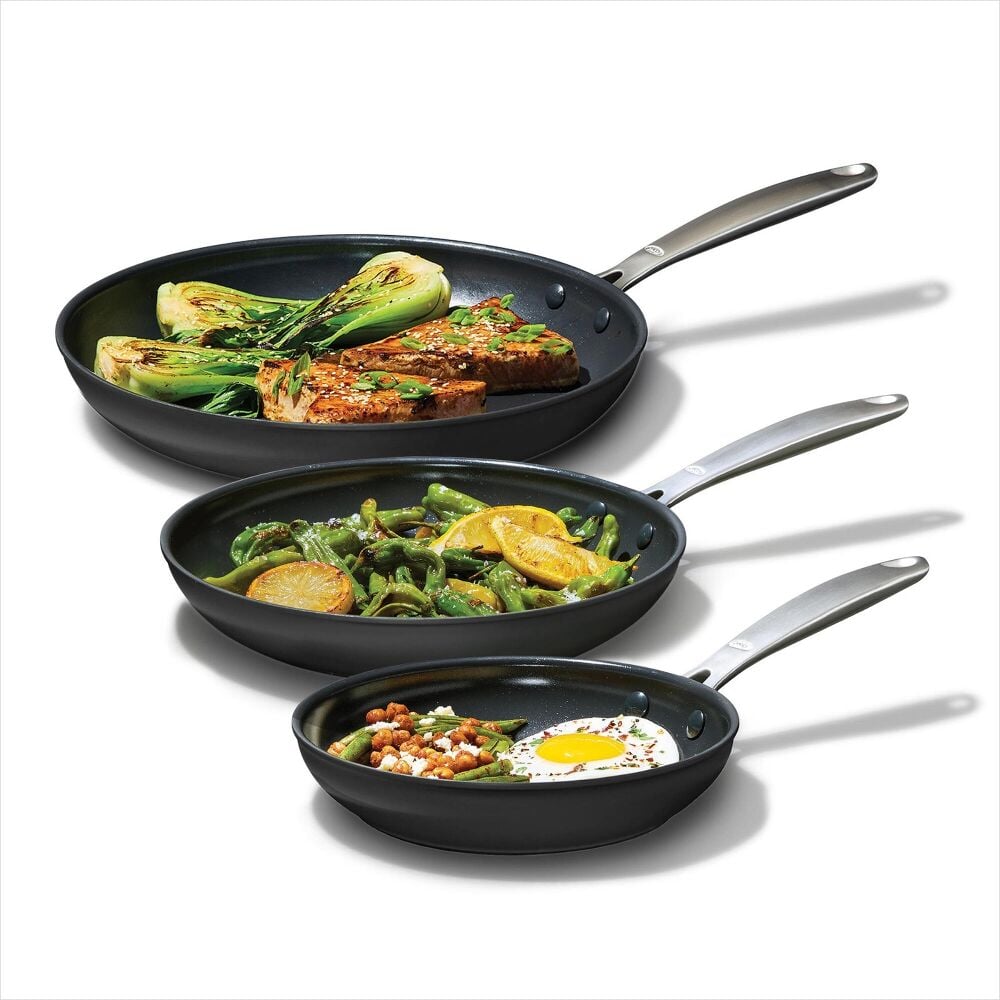 Enhanced Non-Stick 3-Piece Frypan Set — Black D4