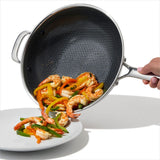 Trident Hybrid Non-Stick Stainless Steel 5 Qt Wok with Lid O9