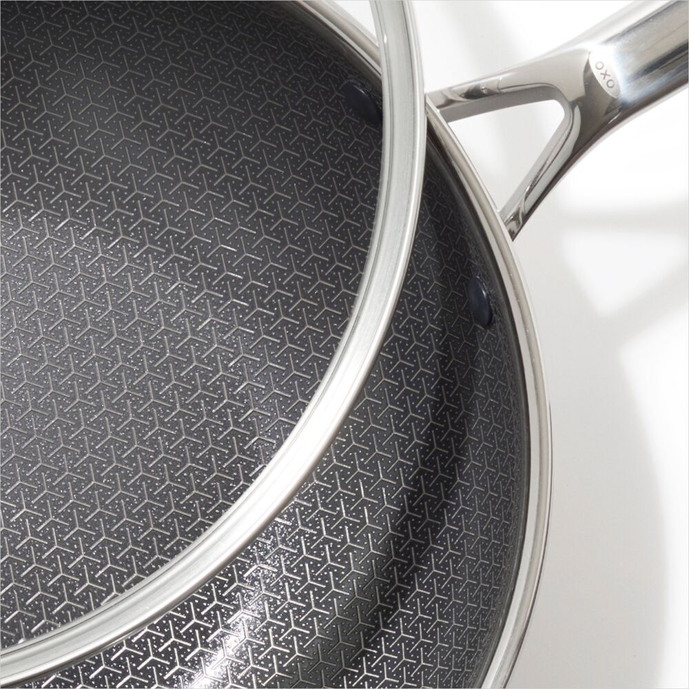 Trident Hybrid Non-Stick Stainless Steel 5 Qt Wok with Lid O9