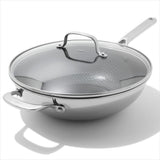Trident Hybrid Non-Stick Stainless Steel 5 Qt Wok with Lid O9