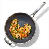 Trident Hybrid Non-Stick Stainless Steel 5 Qt Wok with Lid O9