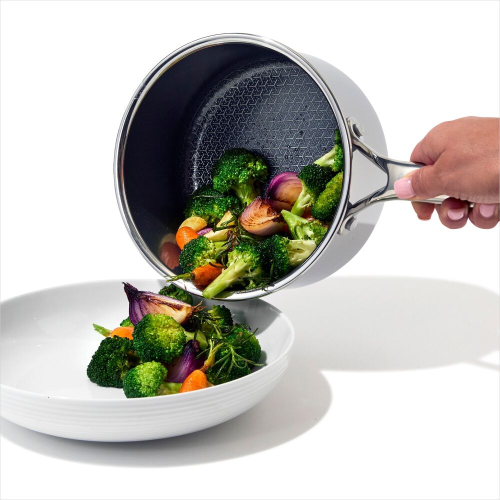 Trident Hybrid Non-Stick Stainless Steel 2.5 Qt Saucepan with Lid P7
