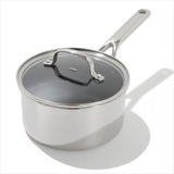 Trident Hybrid Non-Stick Stainless Steel 2.5 Qt Saucepan with Lid P7