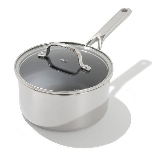 Trident Hybrid Non-Stick Stainless Steel 2.5 Qt Saucepan with Lid P7